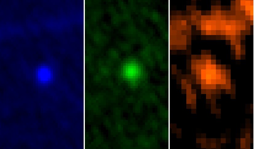 Dreifarbige Ansicht des Asteroiden Apophis