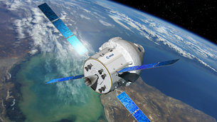 NASA’s Orion spacecraft seen during Exploration Mission 1, expected in the late 2010s, will carry astronauts further into space than ever before using the European Service Module, developed on the heritage of ESA’s Automated Transfer Vehicles (ATV).