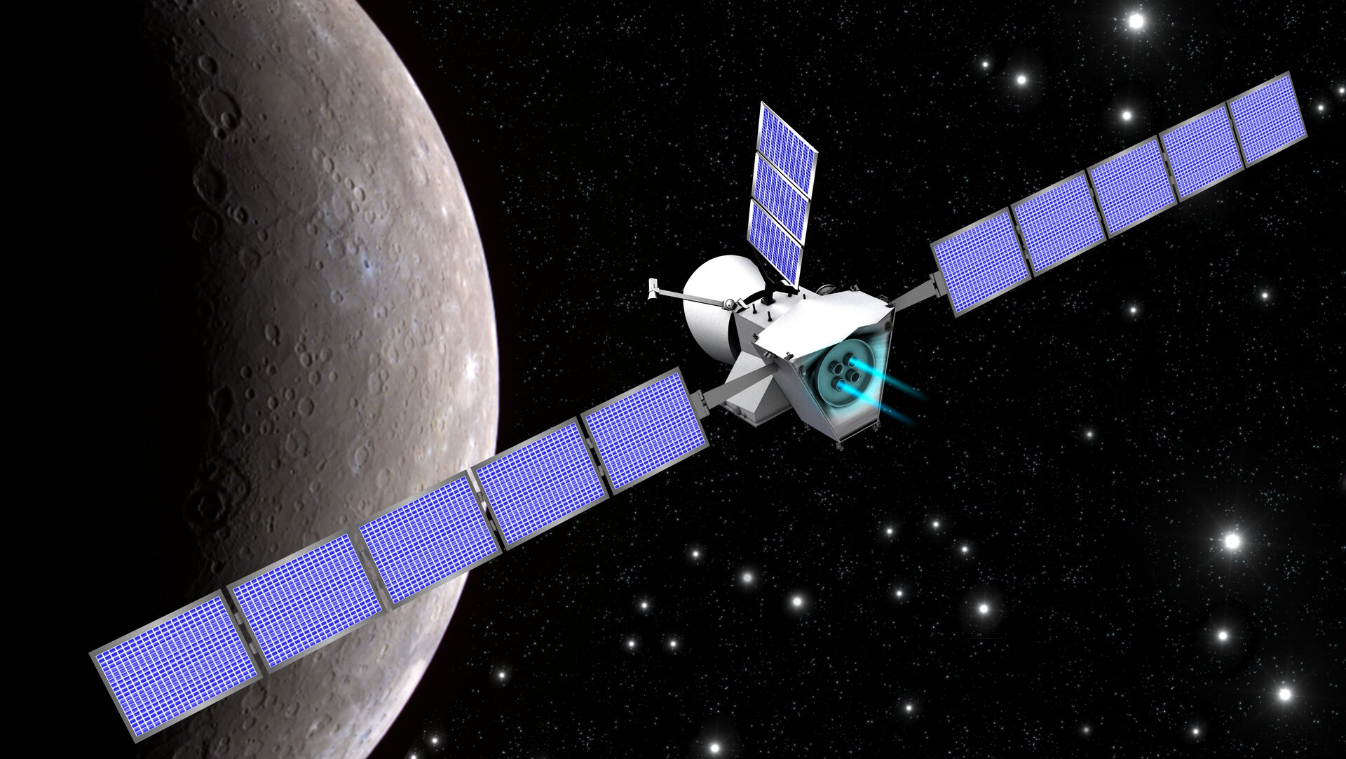 Artist’s view of ESA's BepiColombo at Mercury