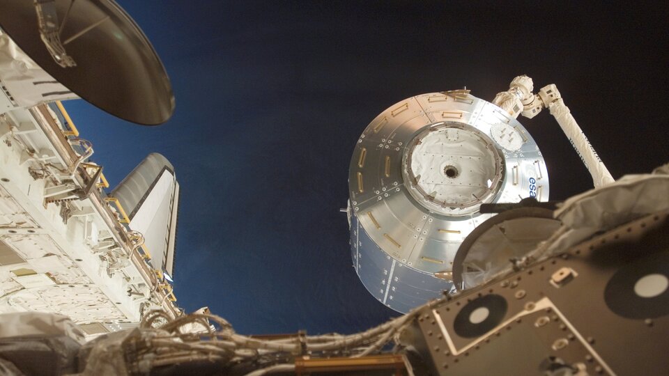 Columbus laboratory moved into place with Canadarm2