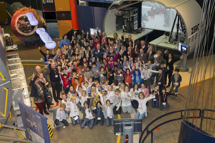 Students at Mission-X kick-off at ESTEC