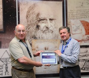 Massimo Bandecchi (Head of CDF) and Andy Pickering (CDF Technical Author) with the award from TCeurope
