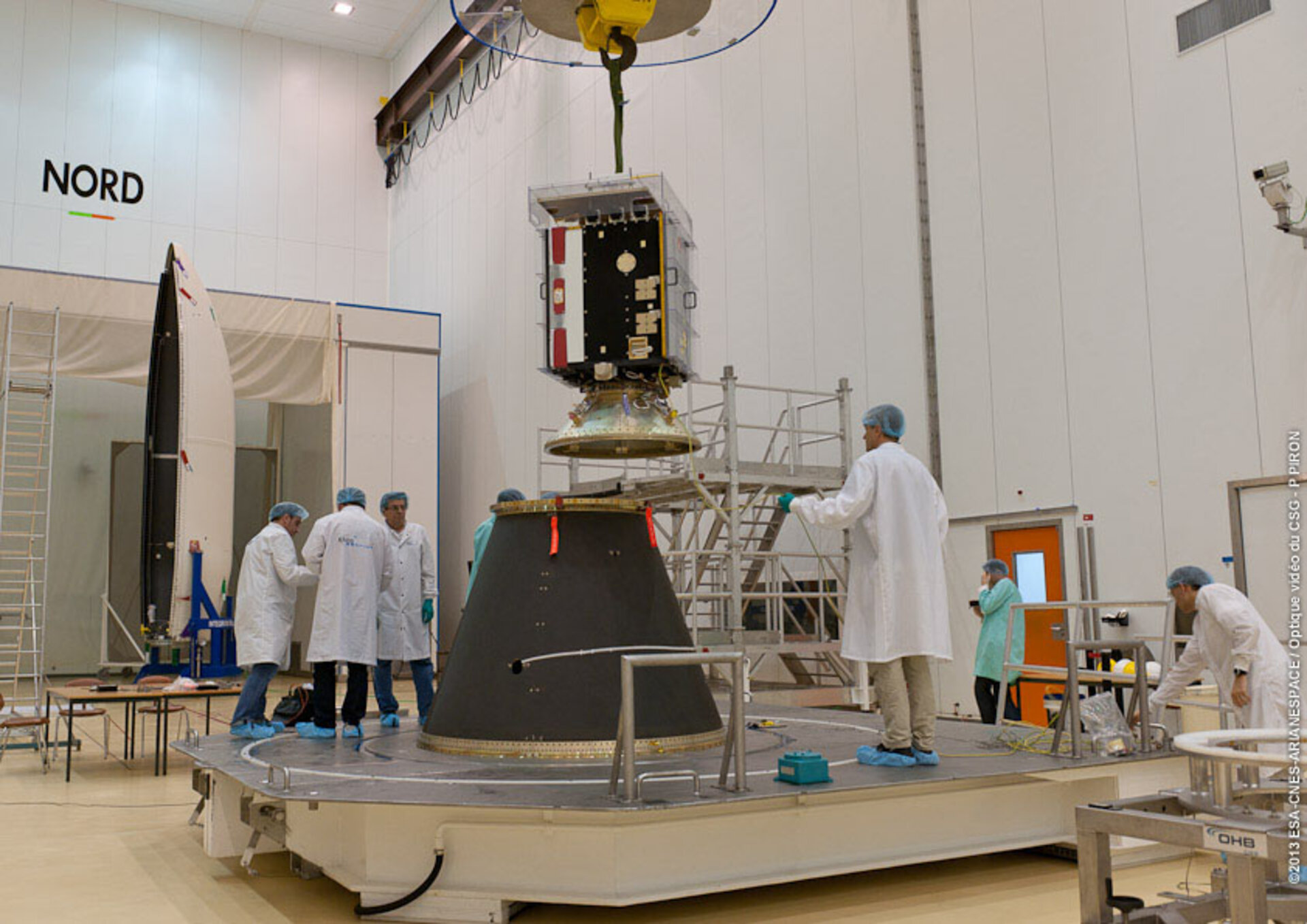 Proba-V mounted onto launch adapter at CSG