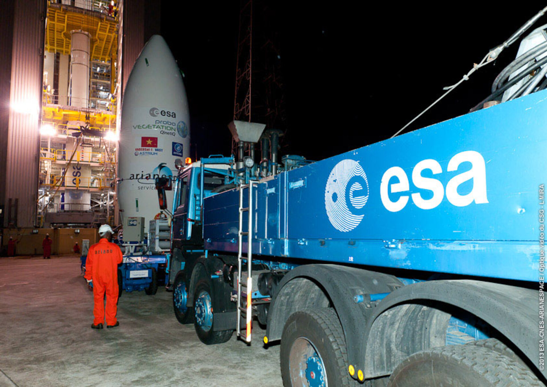 Proba-V's upper composite at Vega launch pad