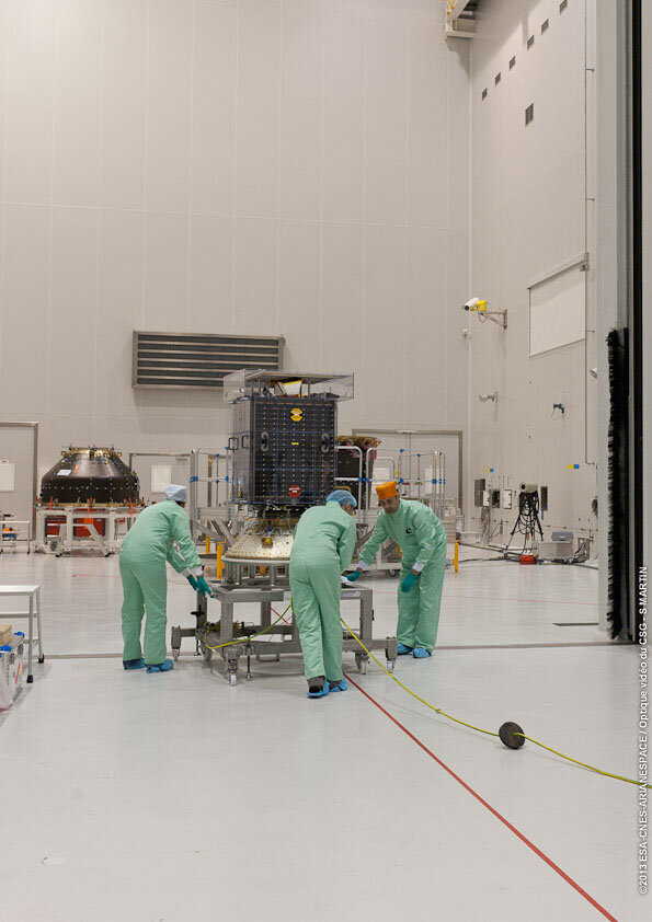 Proba-V lors de la préparation de son lancement en 2013