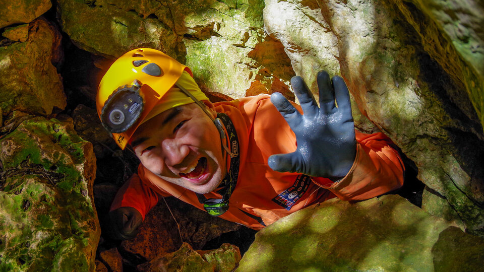 Japanese astronaut Soichi Noguchi during CAVES 2012