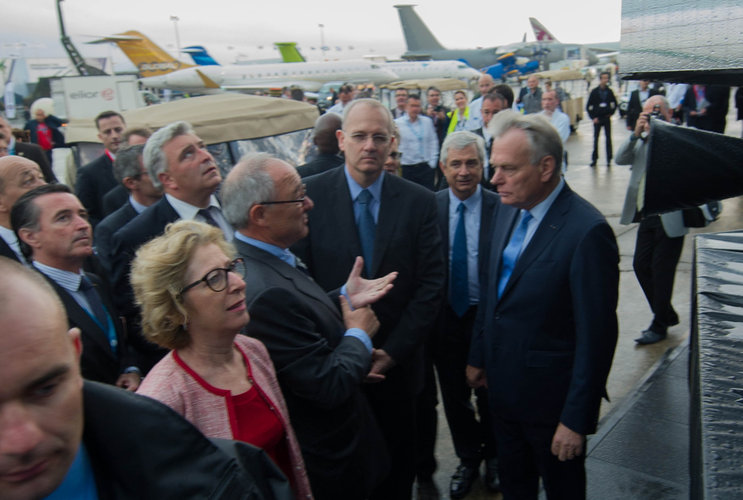 Jean-Jacques Dordain and Jean-Marc Ayrault at the Paris Air and Space Show