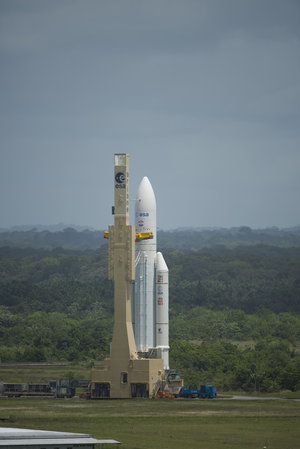 Ariane 5 VA 213 during transfer from BAF to the launch pad