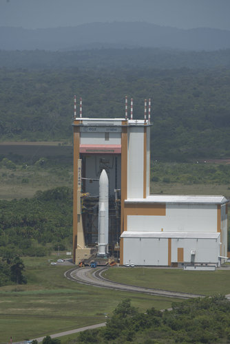 Ariane 5 VA 213 during transfer from BAF to the launch pad