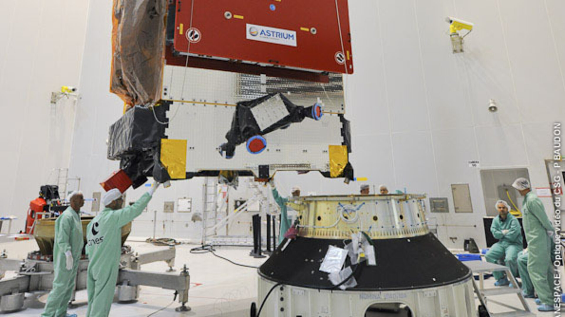 Alphasat lifted onto launch adaptor