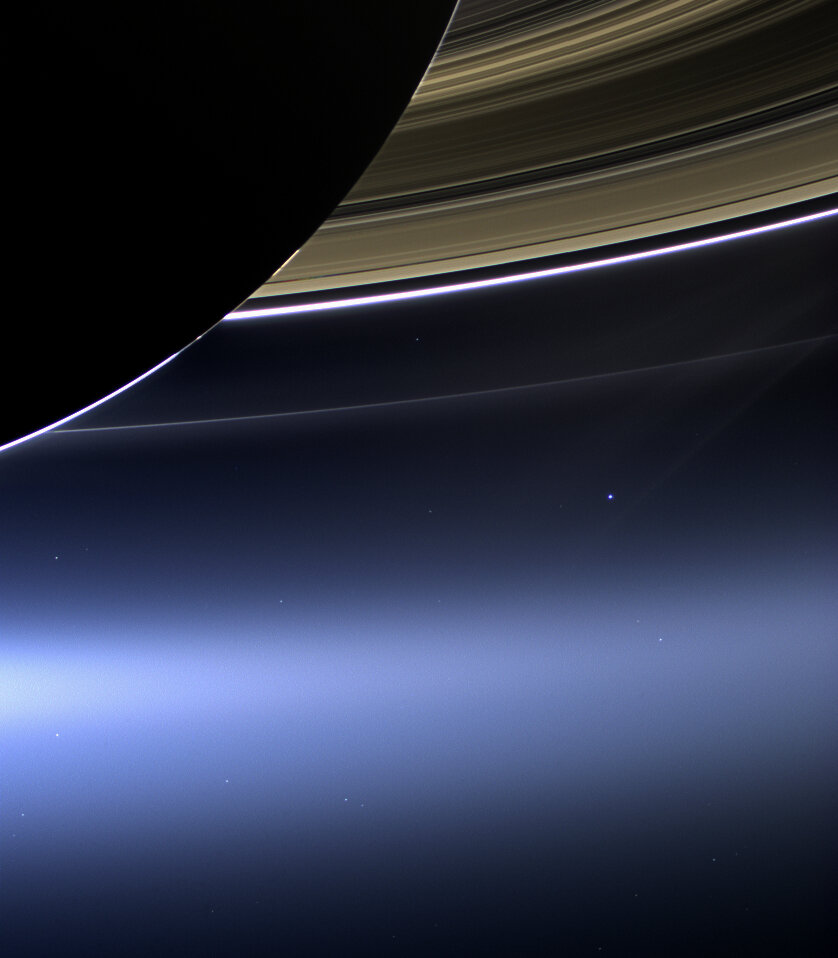 Cassini images our pale blue dot