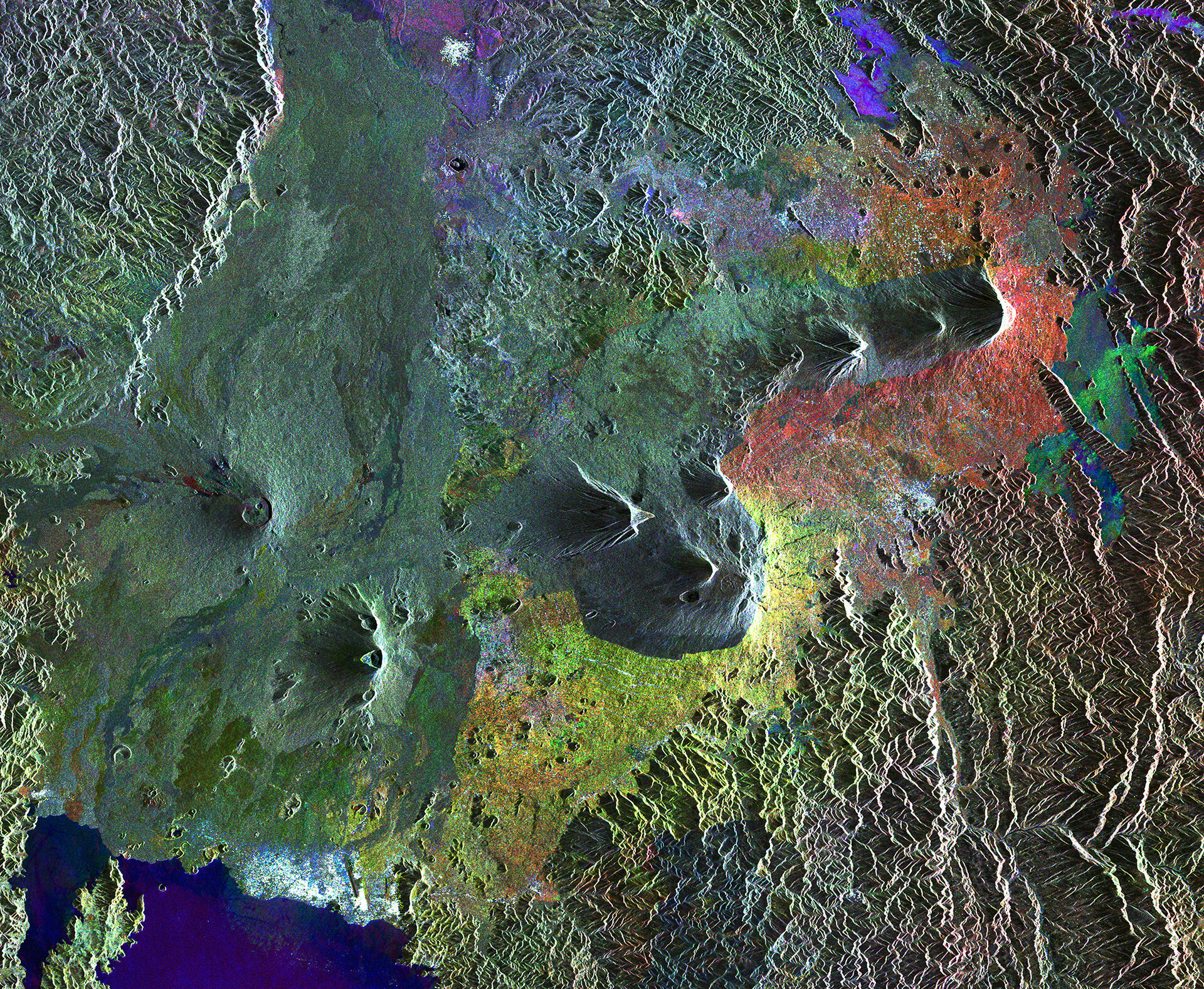 Virunga Mountains, immagine dal satellite Envisat