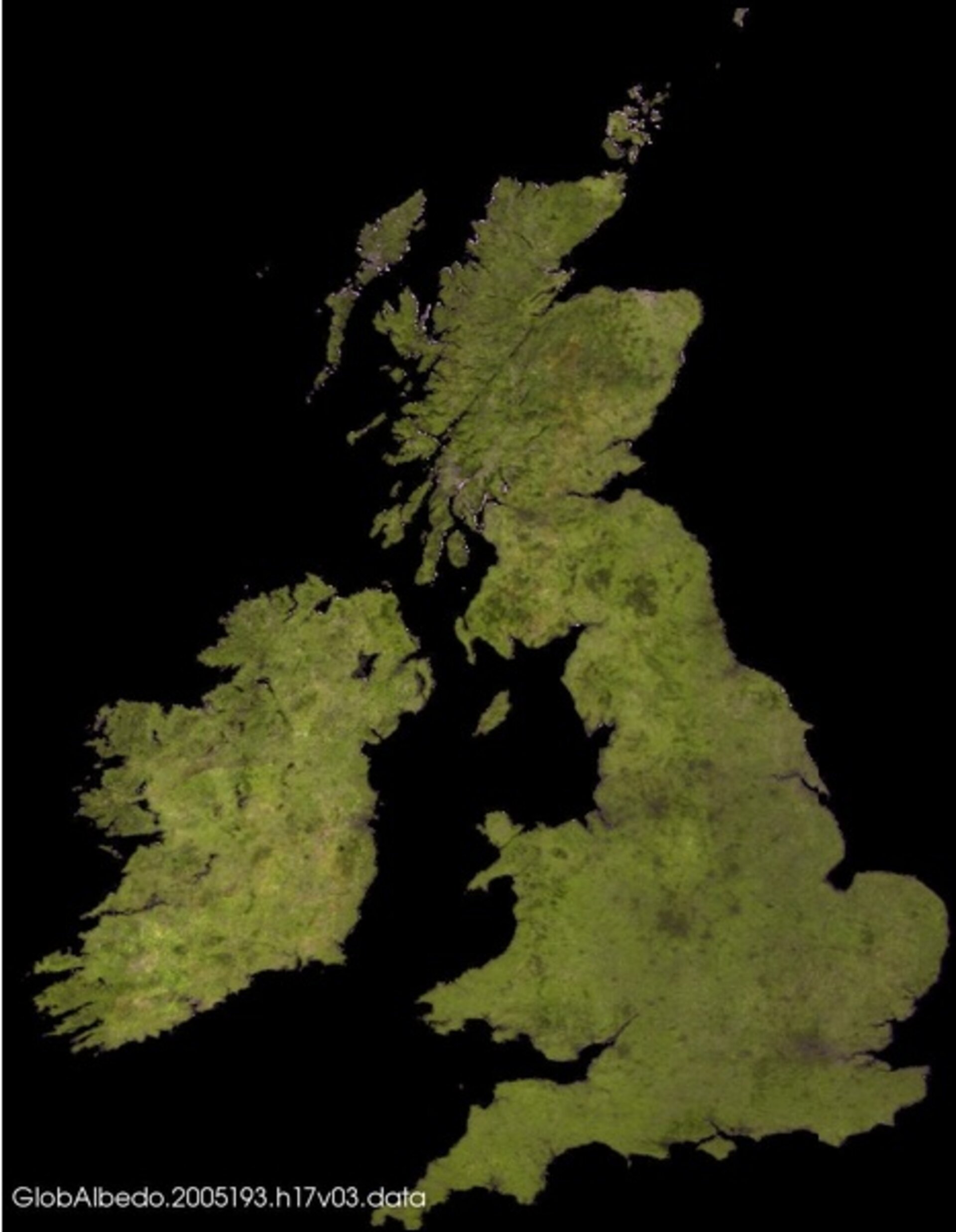 Albedo over UK and Ireland