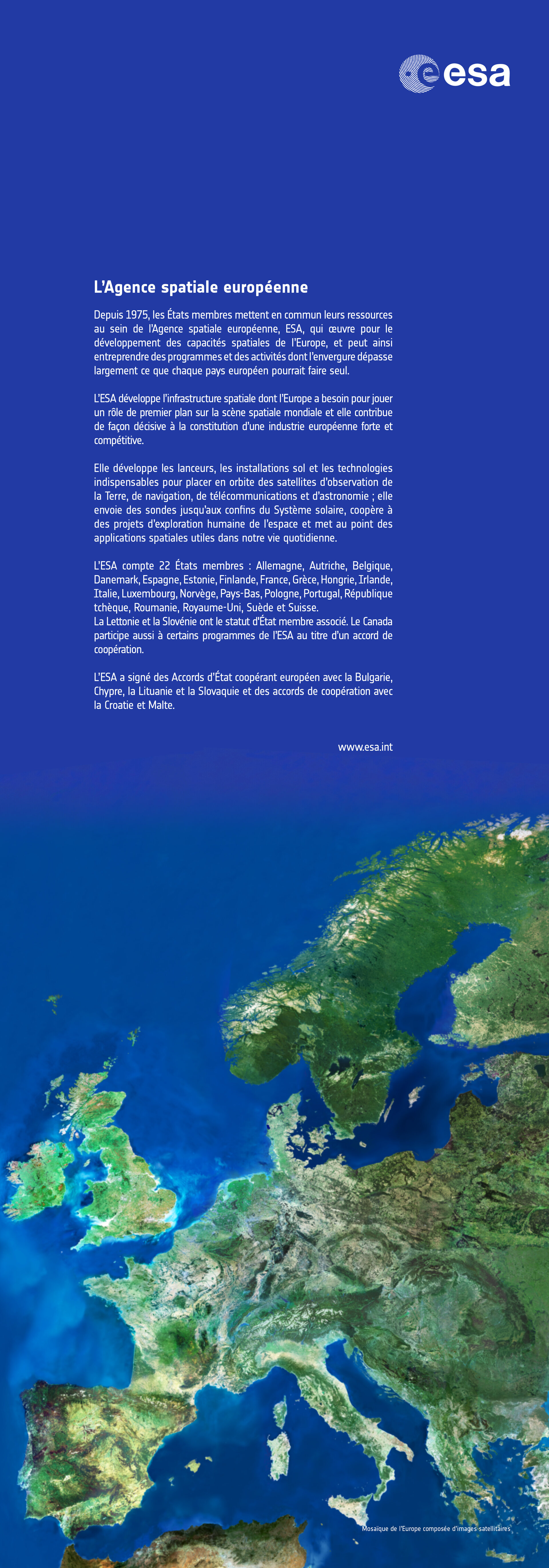 Mosaïque de l'Europe composée d'images satellitaires