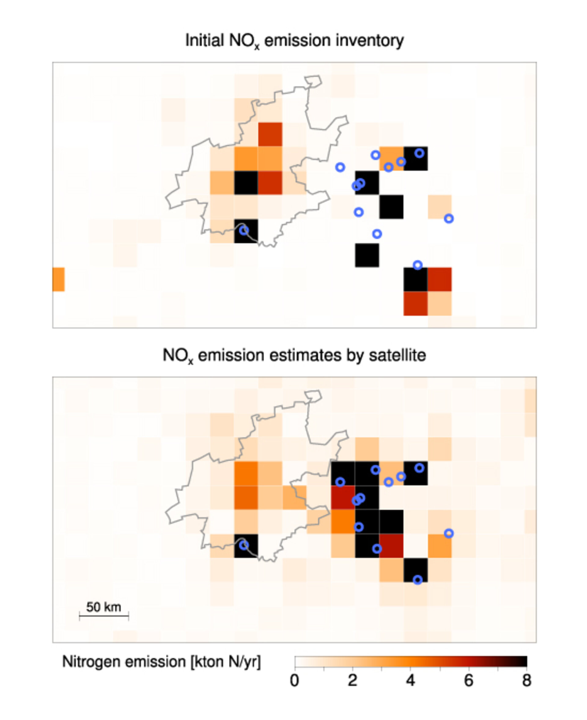 Nitrogen oxide hot spots