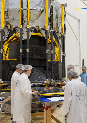 In the S1B integration building at the launch site in Kourou.