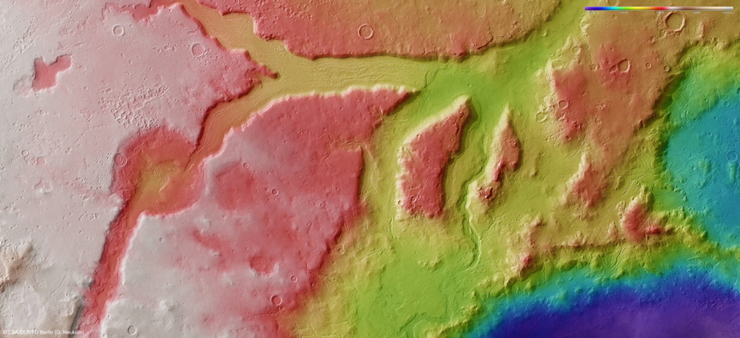 Ismeniae Fossae topography