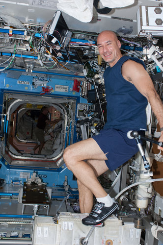 Luca keeping fit in space