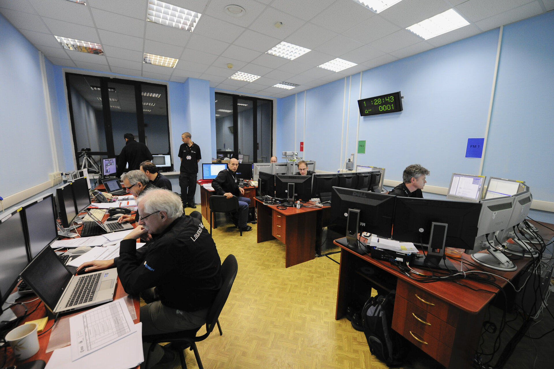 Swarm satellites control room in MIK, Plesetsk cosmodrome
