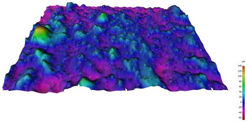 Close-up of 3D-printed titanium alloy