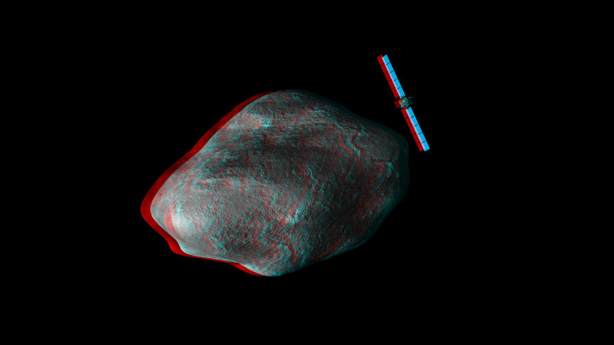 Rosetta and comet in 3D