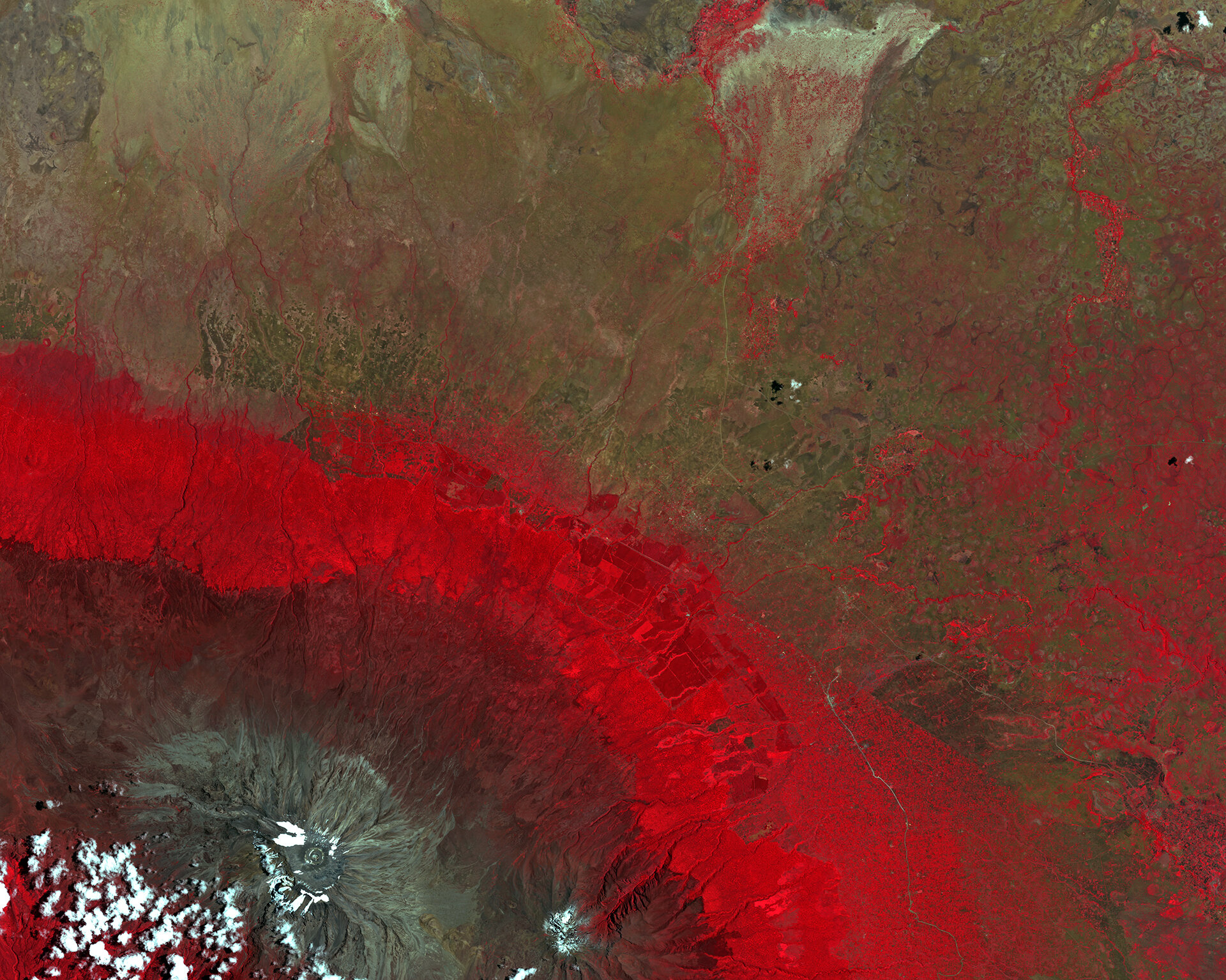 Kenya del sud e Kilimangiaro visti dal satellite giapponese ALOS