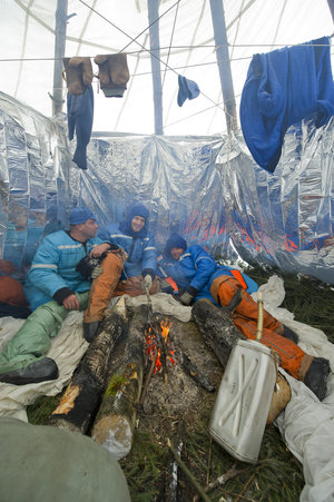 Expedition 40/41 prime crew during winter survival training