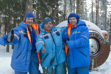 Expedition 40/41 prime crew during winter survival training