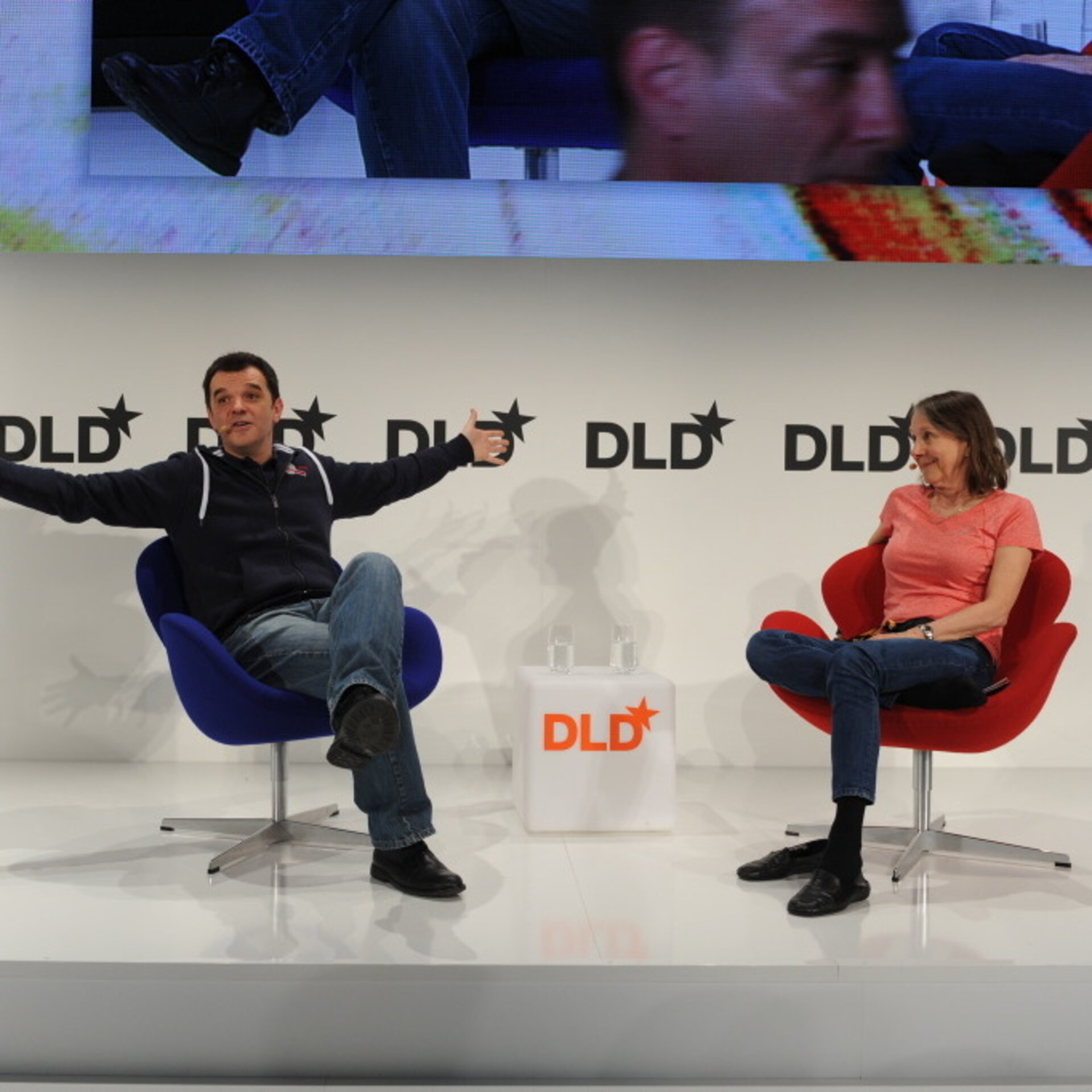 Andrea Accomazzo (ESA) and Esther Dyson at the DLD Conference 2015 in Munich