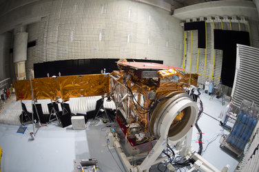 Sentinel-1A satellite during radio frequency tests