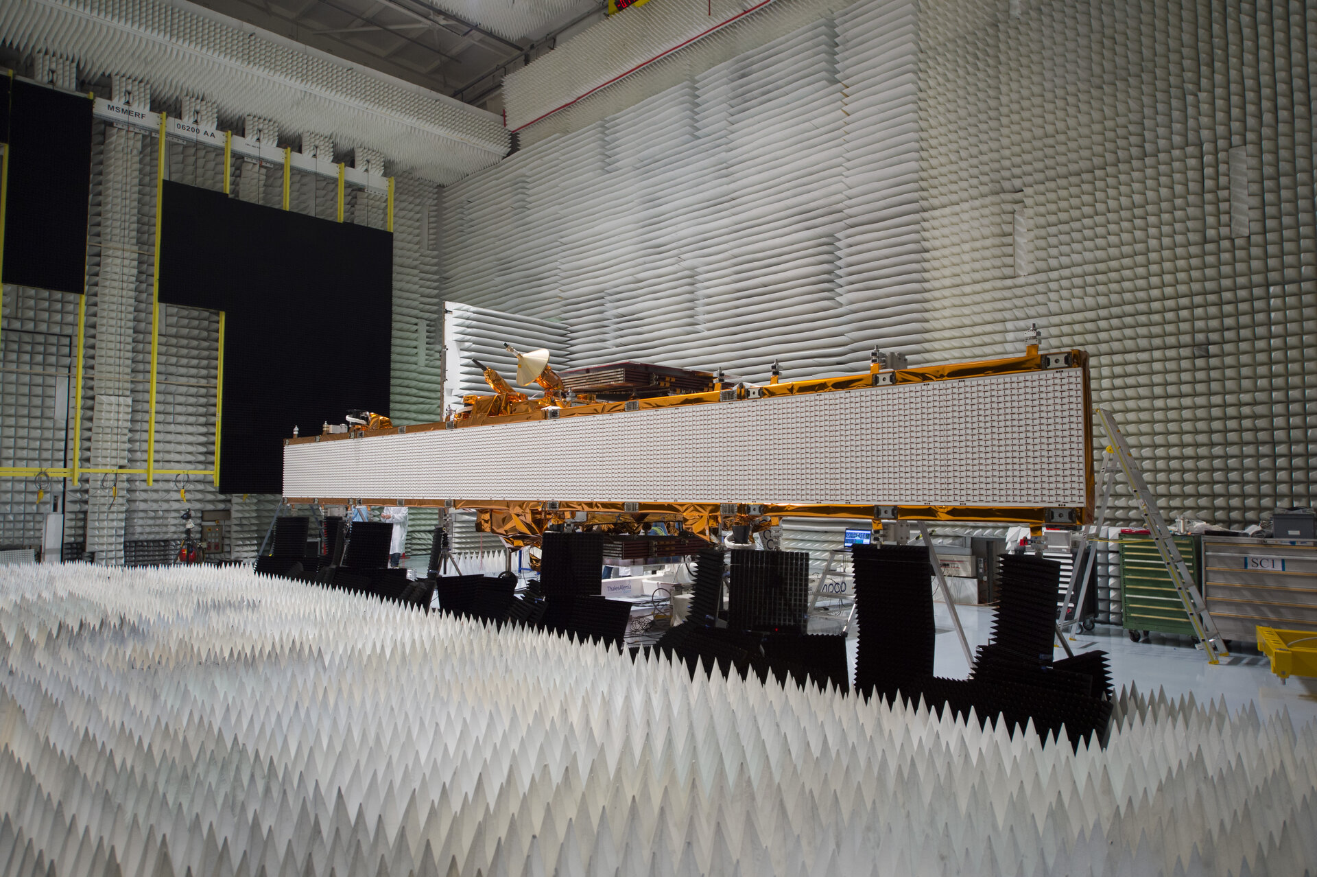Sentinel-1A satellite during radio frequency tests