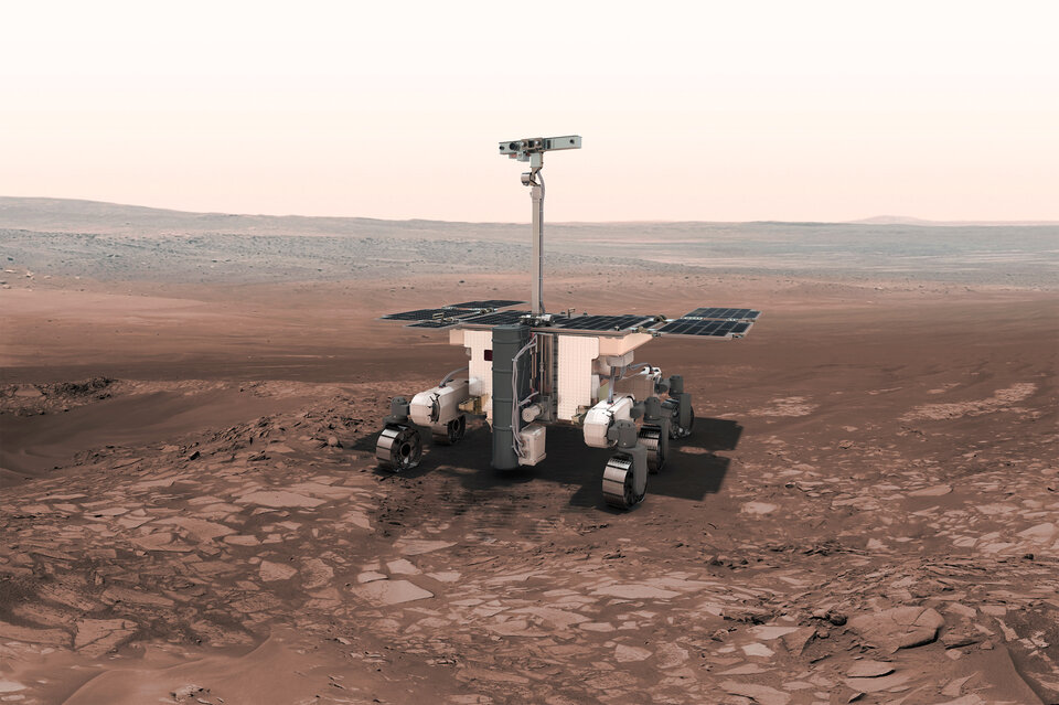 Der ExoMars Rover soll Lebensspuren im Marsboden finden 