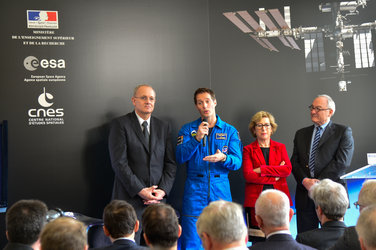 Press conference announcing Thomas Pesquet's long-duration mission to the ISS