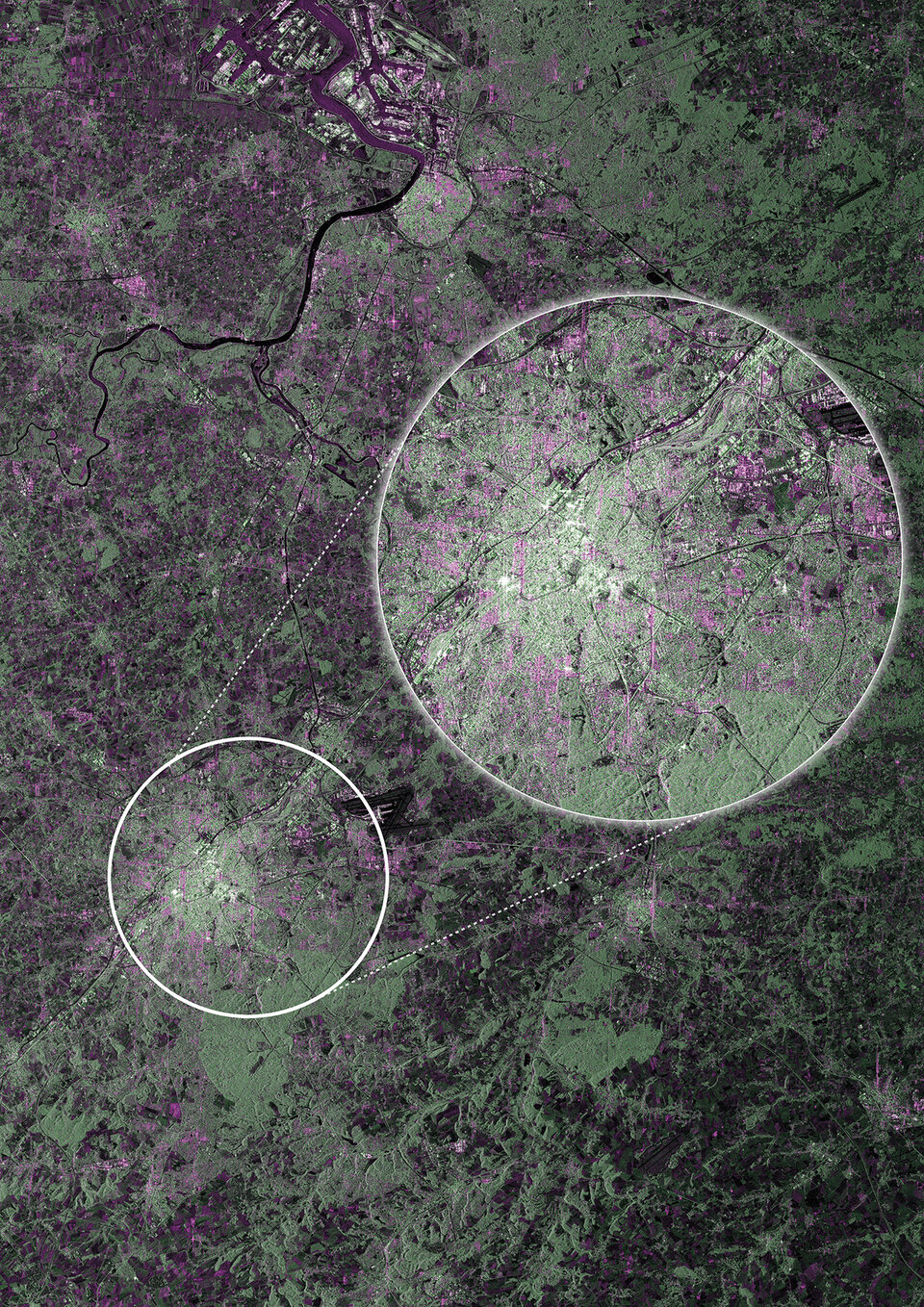 Une image de Bruxelles, prise par un satellite de la constellation Copernicus