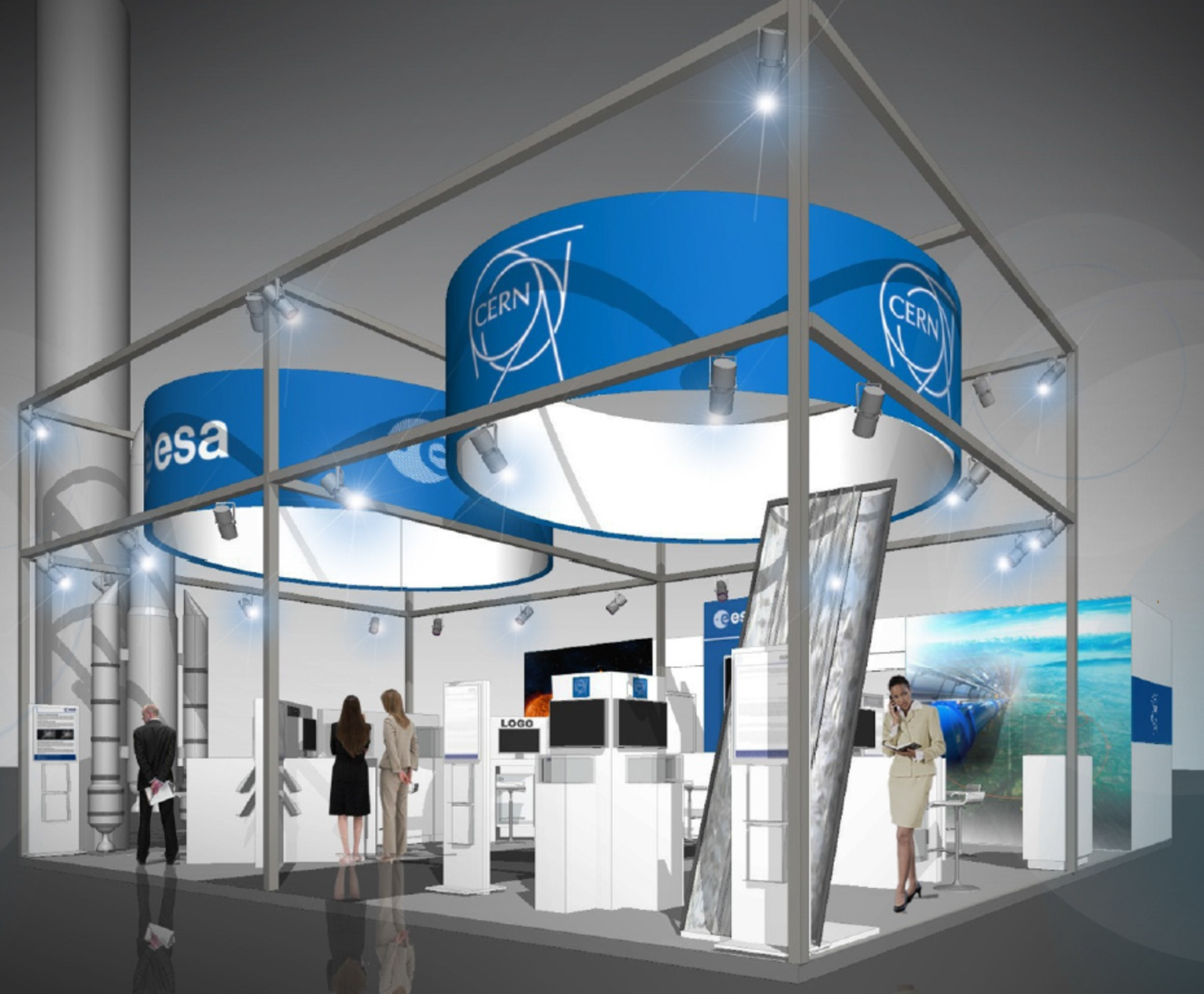 Design of CERN-ESA stand at Hannover Messe 2014 