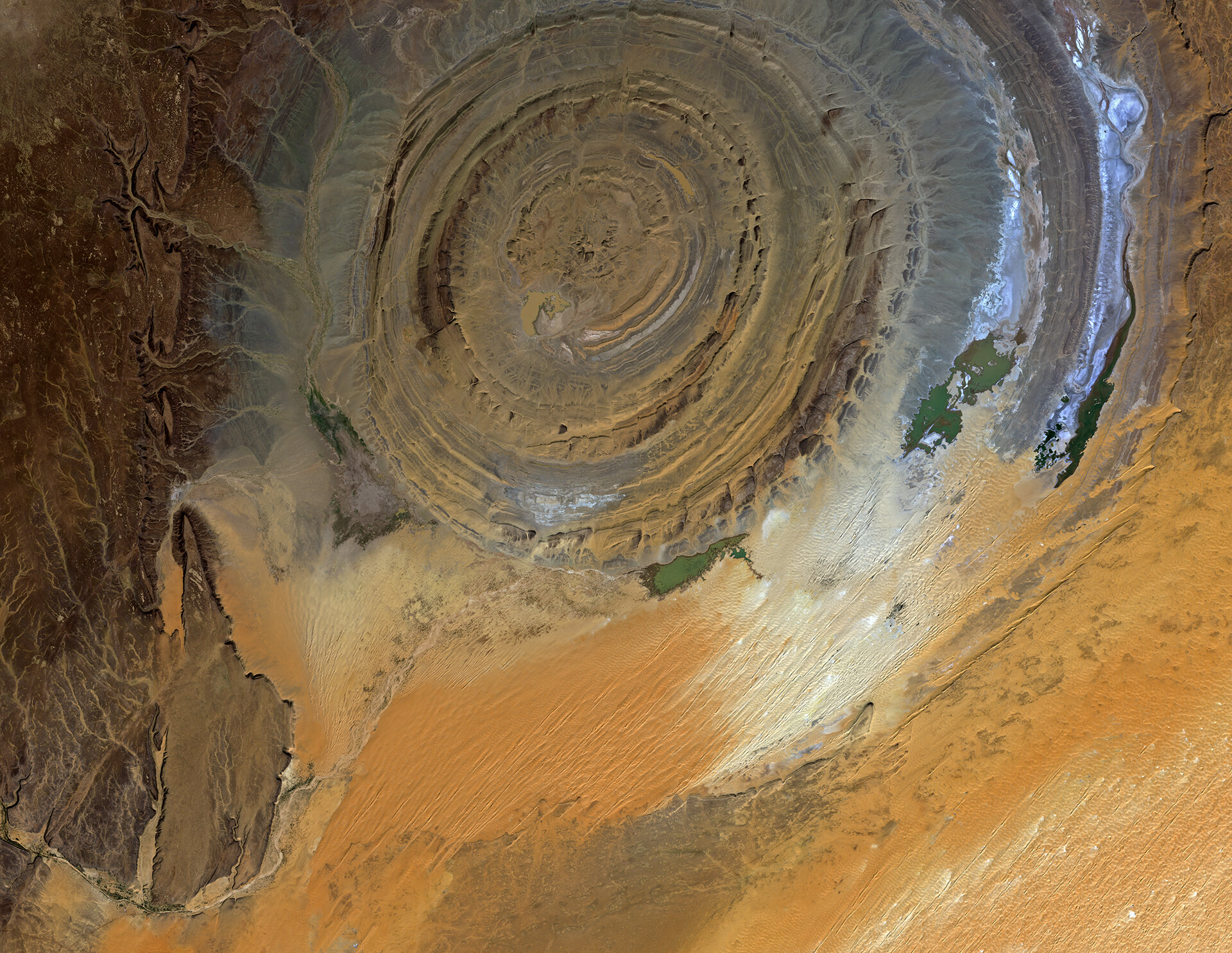La struttura di Richat vista dallo spazio 