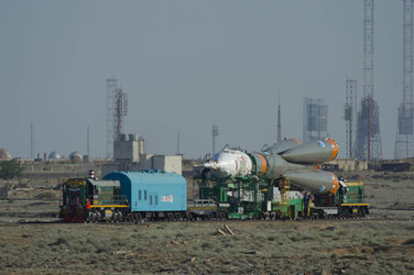 Soyuz TMA-13M spacecraft roll out 