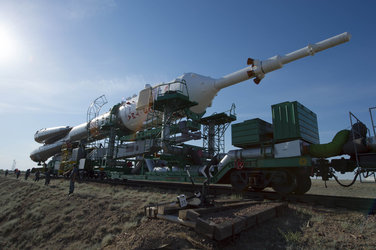 Soyuz TMA-13M spacecraft roll out 
