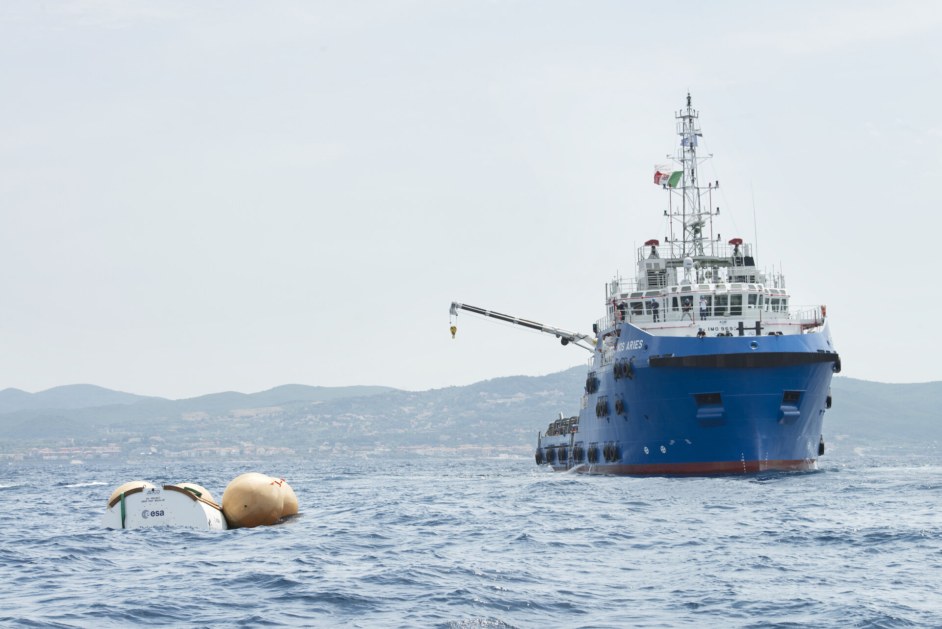 Ship approaches IXV prototype