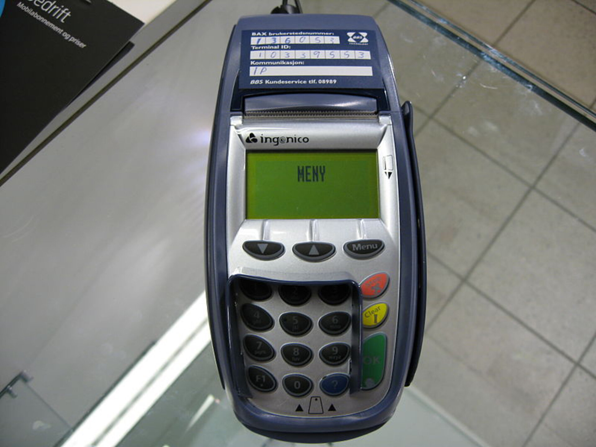 Shop payment terminal