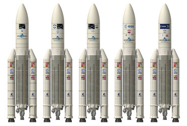 Artist's view of Ariane 5 with the different ATV 
