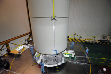 ATV-5 encased by rocket fairing