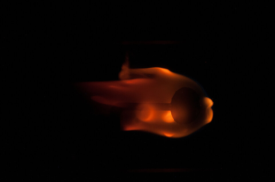 Burning fuel in space