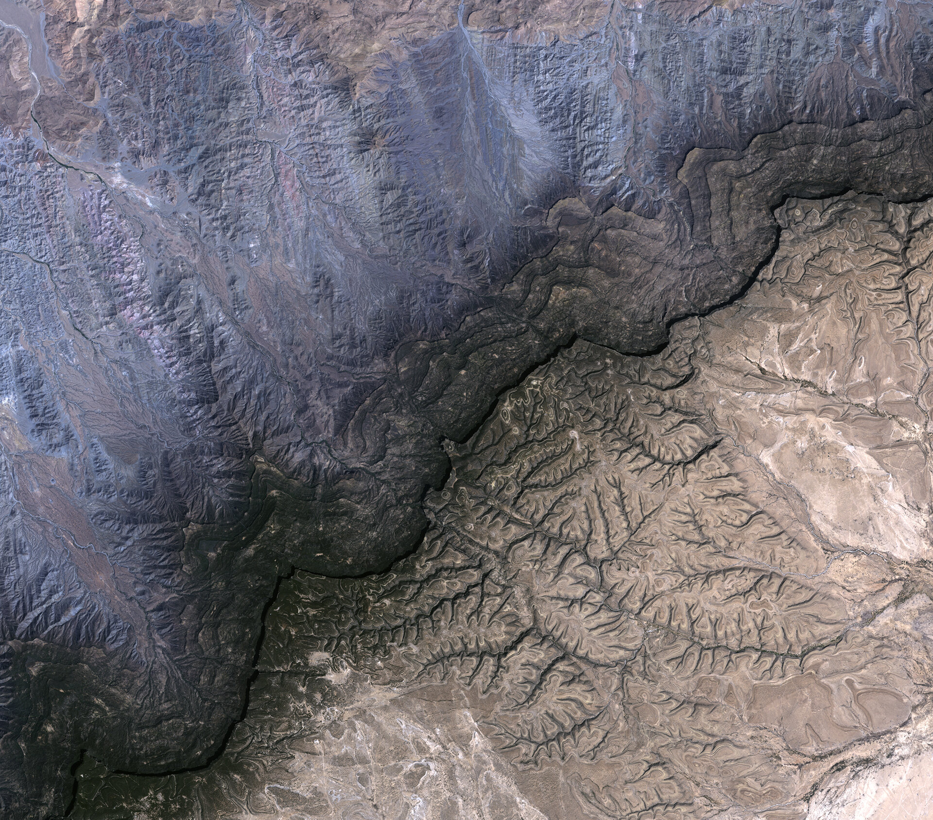 I monti di Cal Madow, in Somalia, in un'immagine dal satellite giapponese ALOS