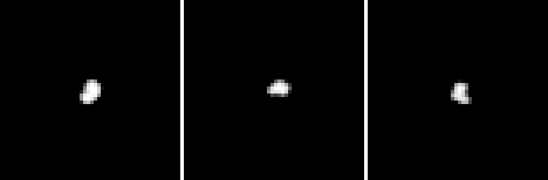  Aufnahmen der OSIRIS NAC auf der ESA-Kometensonde Rosetta vom Kern von Komet 67P/Churyumov-Gerasimenko im Abstand von jeweils 4 Stunden am 4. Juli 2014 im Abstand von 37,000 km. Quelle: ESA/Rosetta/MPS for OSIRIS Team MPS/UPD/LAM/IAA/SSO/INTA/UPM/DASP/IDA (und vielleicht noch der ganze Rest des Alphabets)