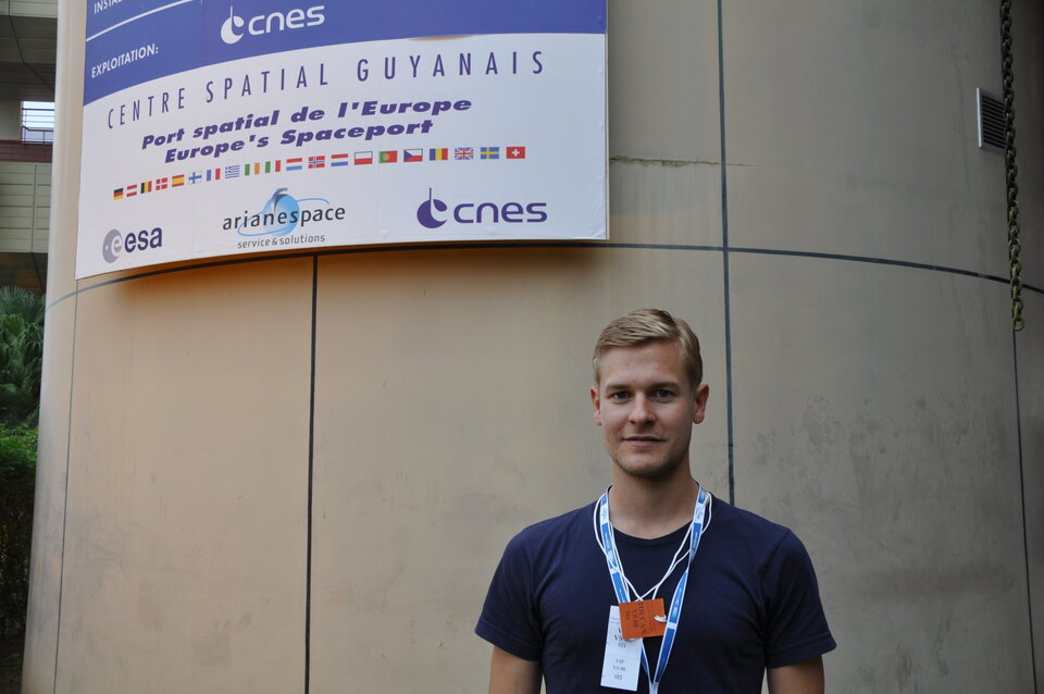 Der Berliner Physik-Student Johannes Lohmann in Kourou