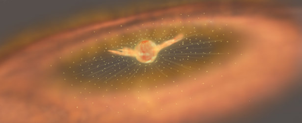 Violent wind gusting around protostar 