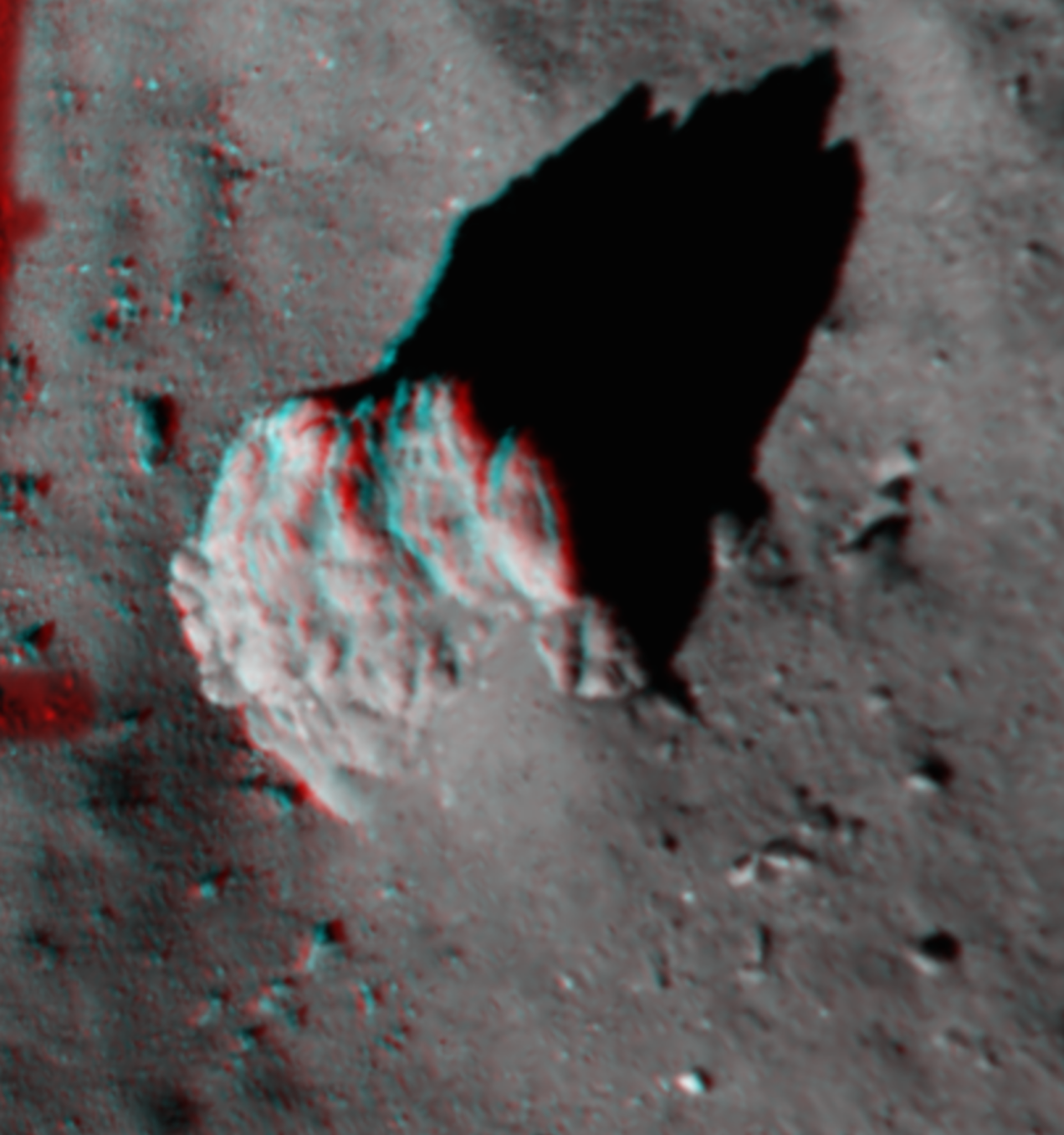 3D-Ansicht eines großen Felsbrockens bei Agilkia