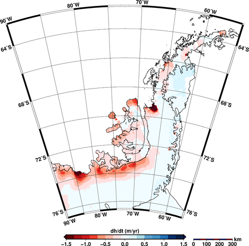 Antarctic peninsula ice-sheet change