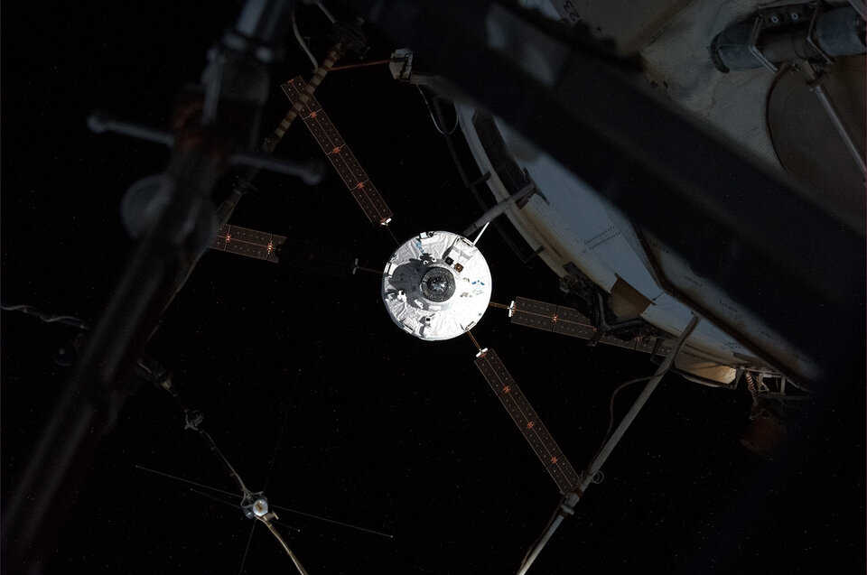 L'arrimage de l'ATV 5 avec la station spatiale internationale ISS